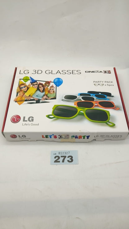 LG 3D Glasses - Set of 5 Party Pack Multicoloured - AG-F215 boxed