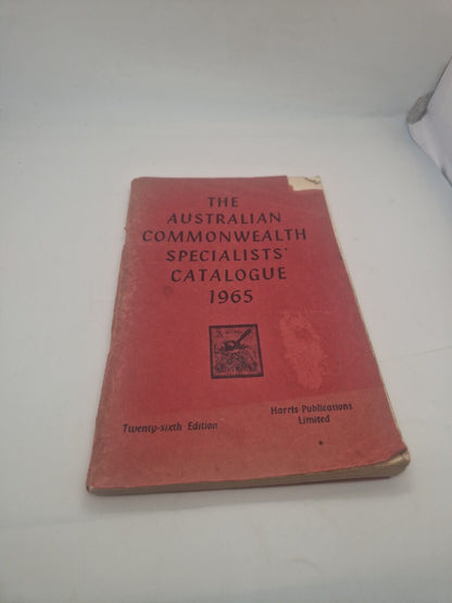 The Australian Commonwealth Specialists Catalogue 1965 26th Edition Rare Harris