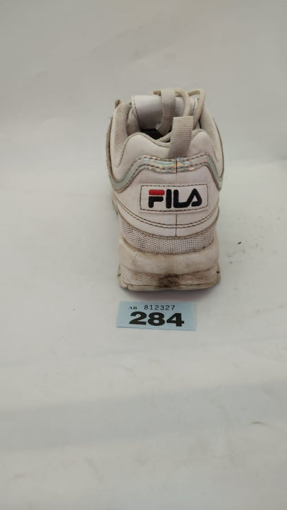 FILA Disruptor Sneaker Shoes Low Top Lace Up White Navy Red Womens Size UK 4.5