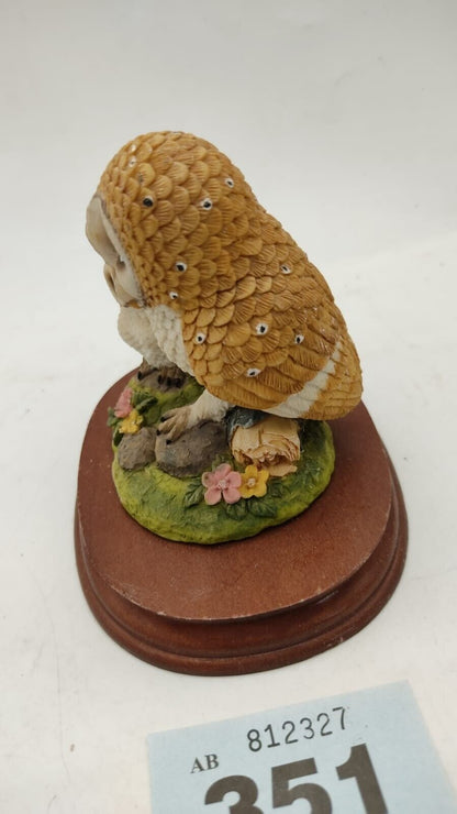 Barn Owl & Baby - Figurine - Bird Ornament Signed Leonardo