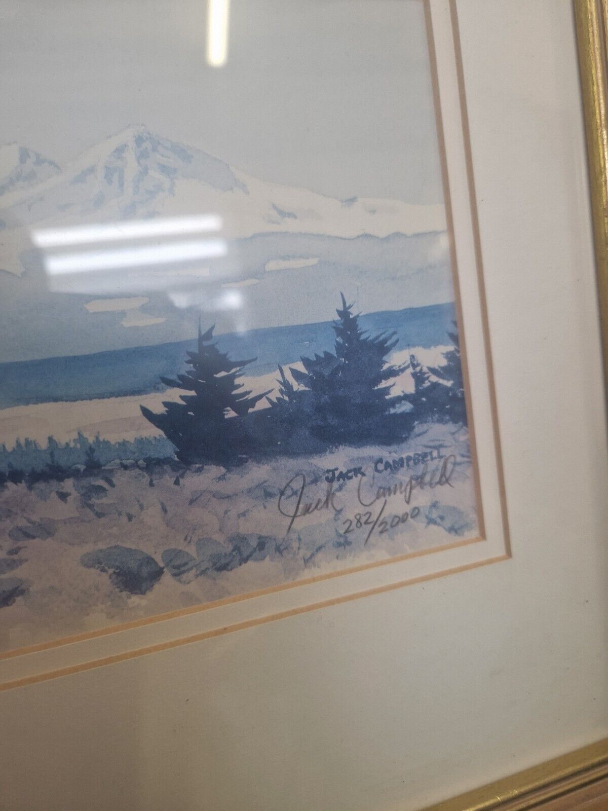 Jack Campbell Mountains Limited Edition Signed Print Framed Trees Snow Nature