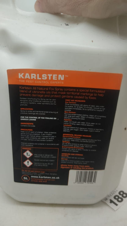 Karlsten Fox Repellent High Strength Deterrent Anti Fouling 5L with Sprayer