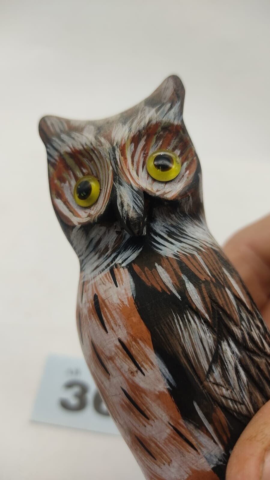 Beautiful Little wood carving of an Owl, Vintage - VGC