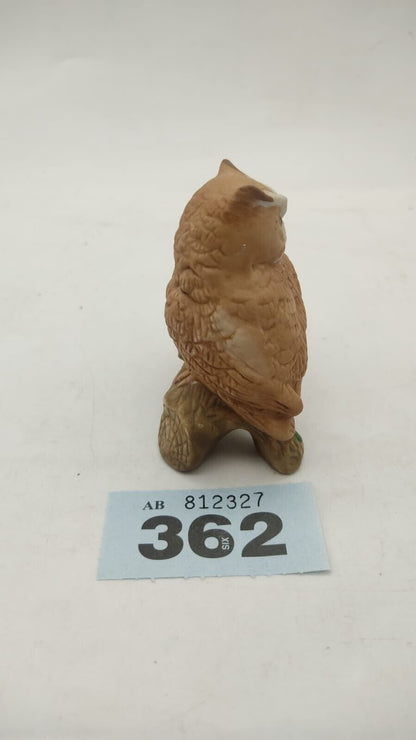 Napco Porcelain Two Owl Figurine Sitting on Branch #314, 3.25" - Made in Japan