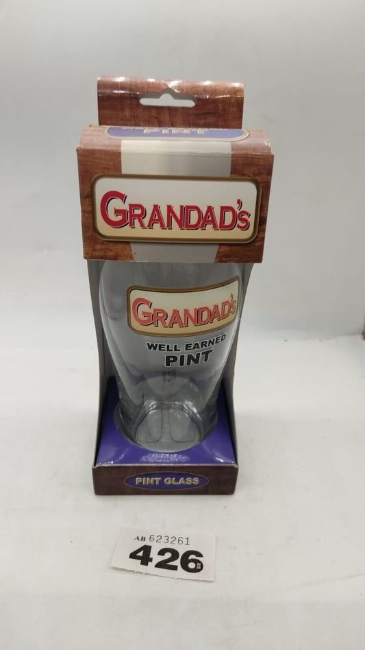 GRANDADs Well Earned Pint Engraved Pint Glass Gift, Boxed New