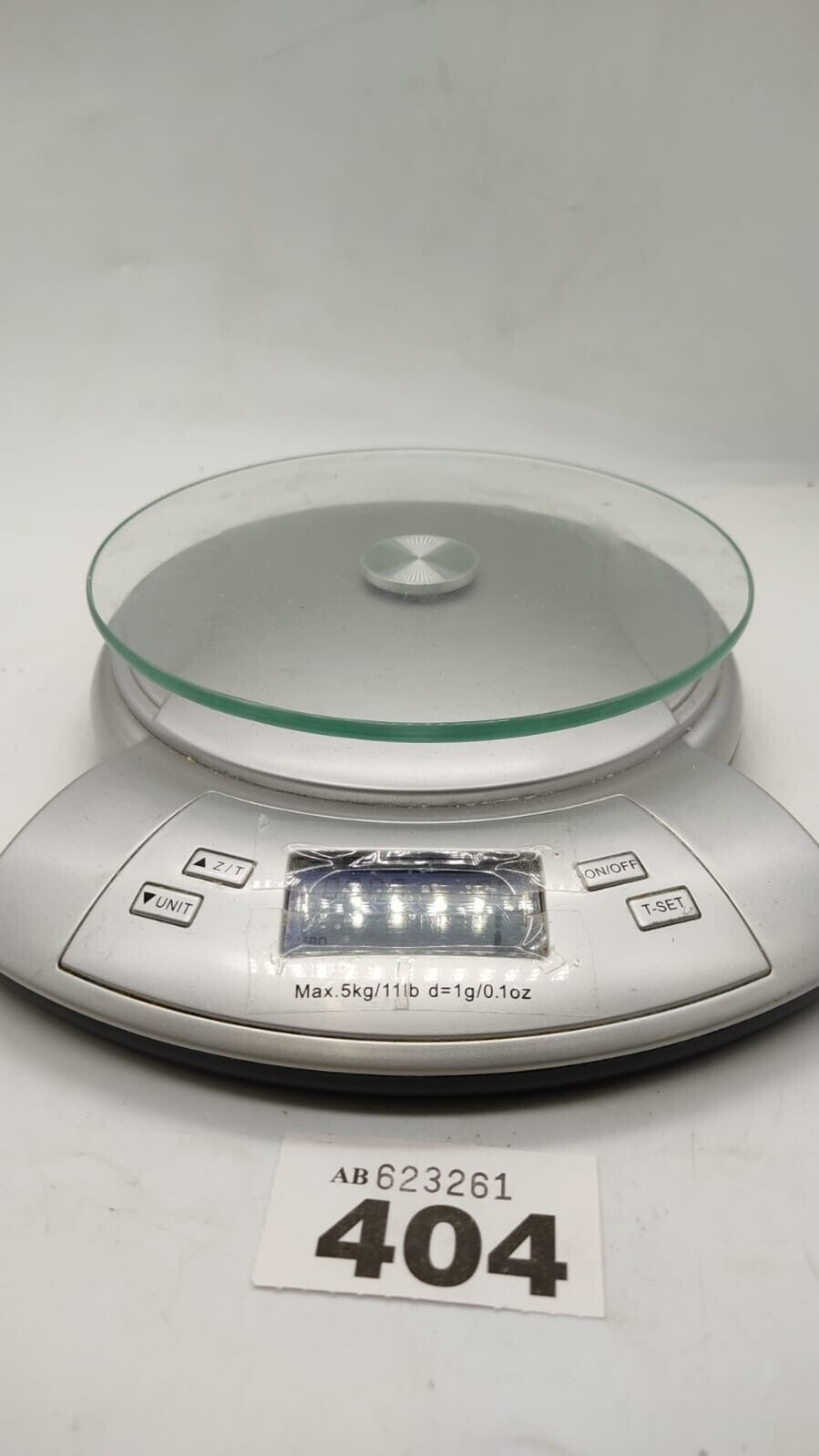 Electronic Kitchen Weighing Scale Electronic Glass Silver Battery Cover Missing