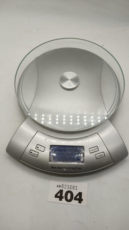 Electronic Kitchen Weighing Scale Electronic Glass Silver Battery Cover Missing