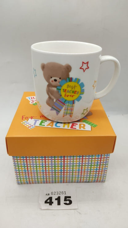 Best Teacher Ever Hugs Bear Mug in Presentation Box