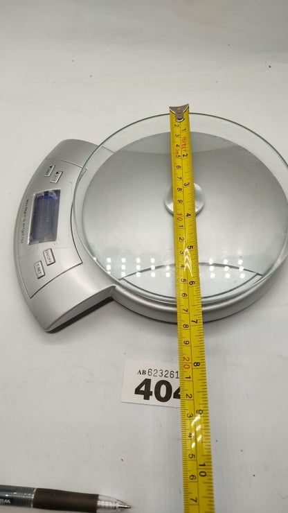 Electronic Kitchen Weighing Scale Electronic Glass Silver Battery Cover Missing