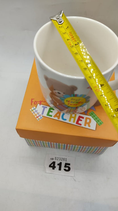 Best Teacher Ever Hugs Bear Mug in Presentation Box