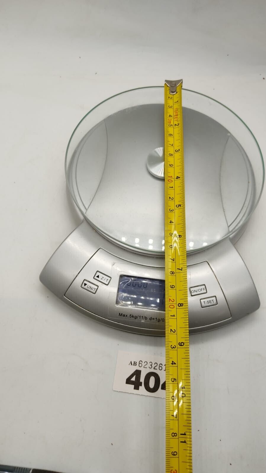 Electronic Kitchen Weighing Scale Electronic Glass Silver Battery Cover Missing