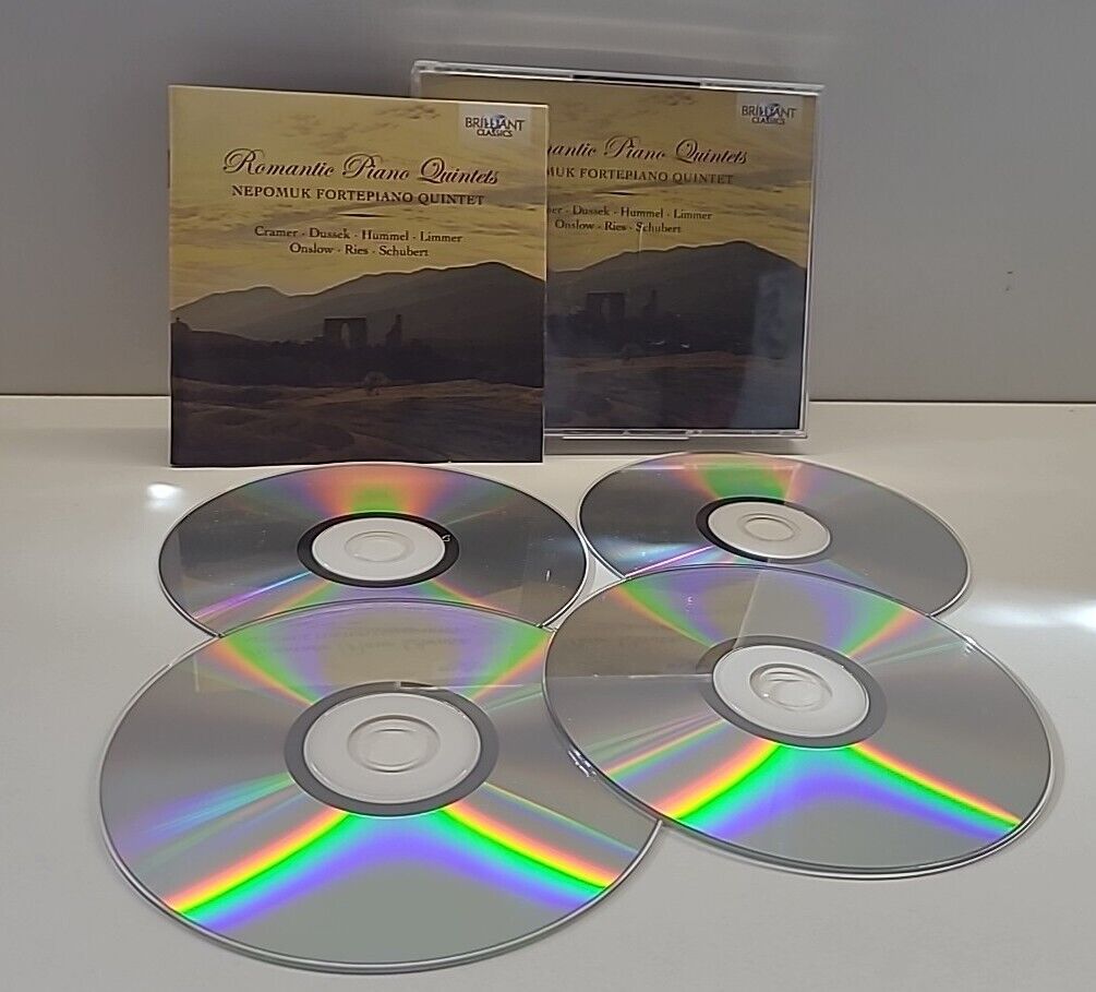 Romantic Piano Quintets Cramer Dussels Hummel Limmer Onslow Ries Schubert 4 CD