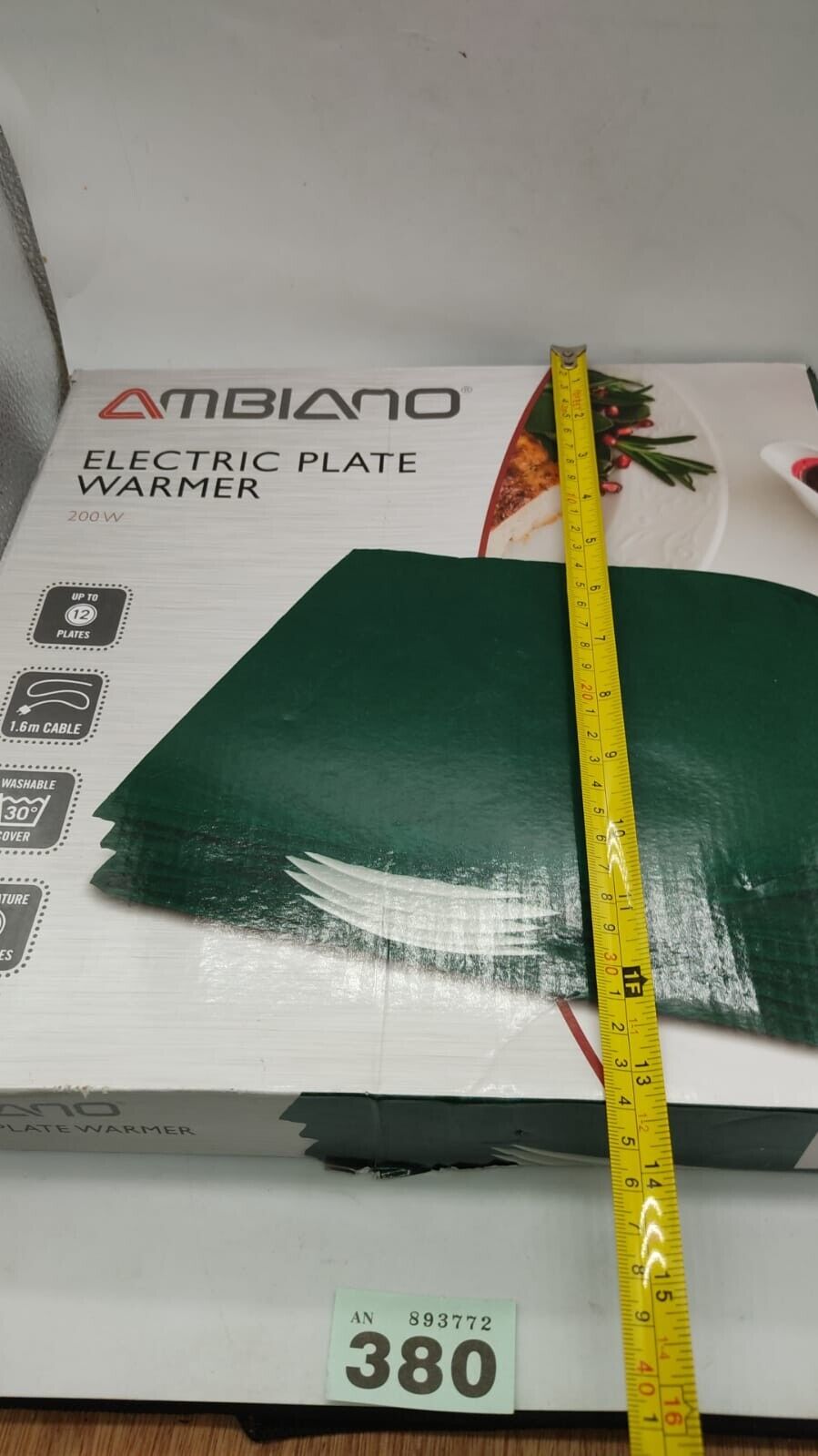 Ambiano Electric Dinner Plate Warmer Server Cloth Fabric 12 Piece Green 200w