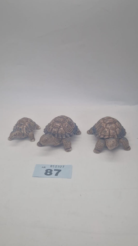 Lot of 3 x Wade Tortoise Turtles Porcelain Vintage Ornaments Decoration Ashtray