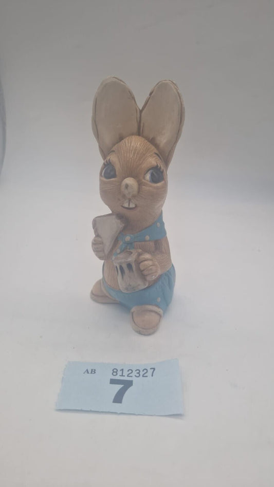 Pendelfin Rabbit Blue Muncher Hand Painted Stonecraft Vintage Ornament