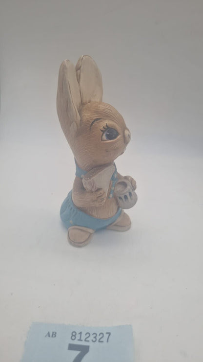 Pendelfin Rabbit Blue Muncher Hand Painted Stonecraft Vintage Ornament