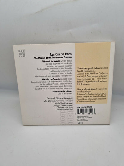 Les Cris De Paris By Janequin Chansons Harmonia Mundi Visse Livre Music Audio CD