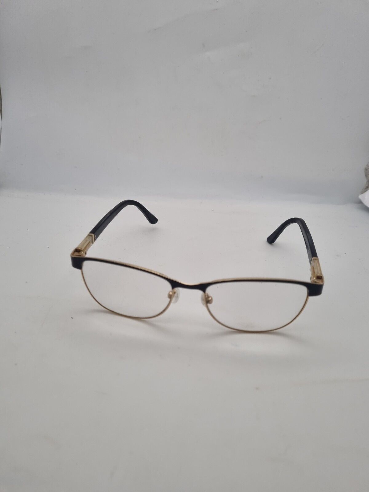 RARE Genesis Vision GV1078 C1 GLASSES FRAMES BLACK GOLD ROUND FULL FRAME