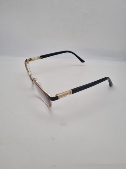 RARE Genesis Vision GV1078 C1 GLASSES FRAMES BLACK GOLD ROUND FULL FRAME