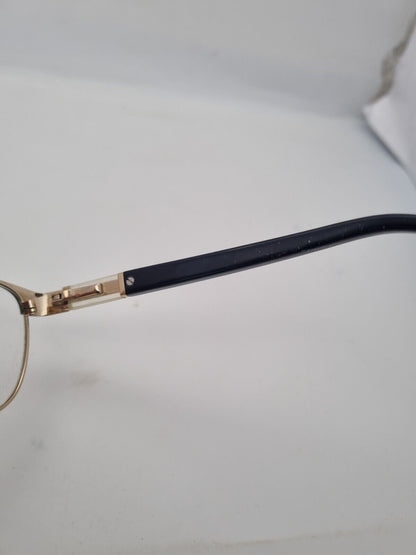 RARE Genesis Vision GV1078 C1 GLASSES FRAMES BLACK GOLD ROUND FULL FRAME