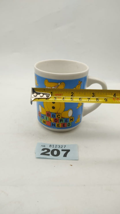 Retro Collectable 1986 Yellow Pudsey Bear Vintage, Novelty Coffee/Tea Drinks Mug