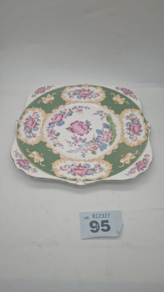 Royal Grafton Vintage Square Ornament Decoration Sandwich Plate Floral Roses