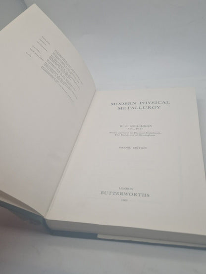 Modern Physical Metallurgy RE Smallman Butterworths 2nd Edition 1963 HB DJ VGC