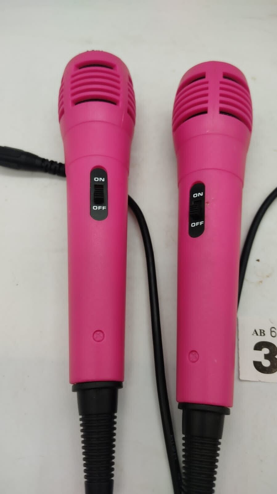 Pair of Girls Microphones, Pink Karaoke Singing Home Music - Tested Working