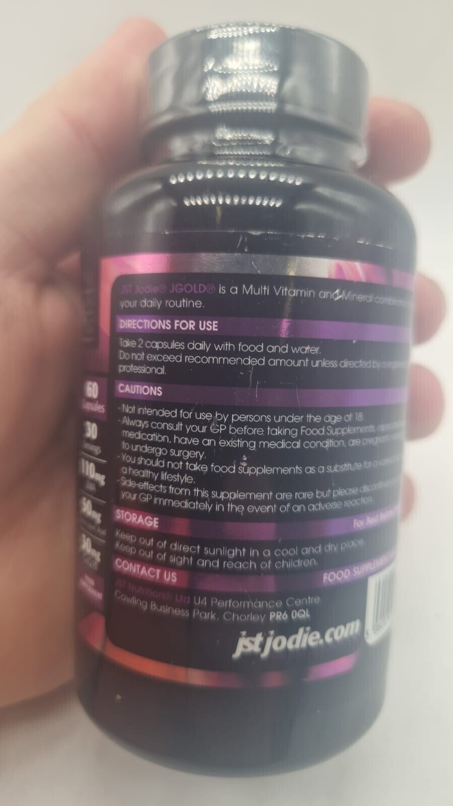 JST JGold Jodie Marsh Vitamins & Mineral 60 Capsules ZMA Alpha Lipoic Acid CoQ10