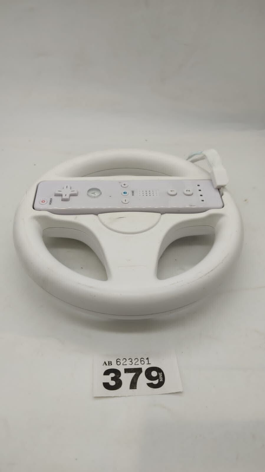 Nintendo Wii OEM Controller Remote & Mario Kart Racing Steering Wheel White