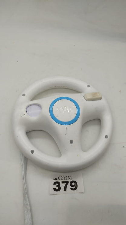 Nintendo Wii OEM Controller Remote & Mario Kart Racing Steering Wheel White