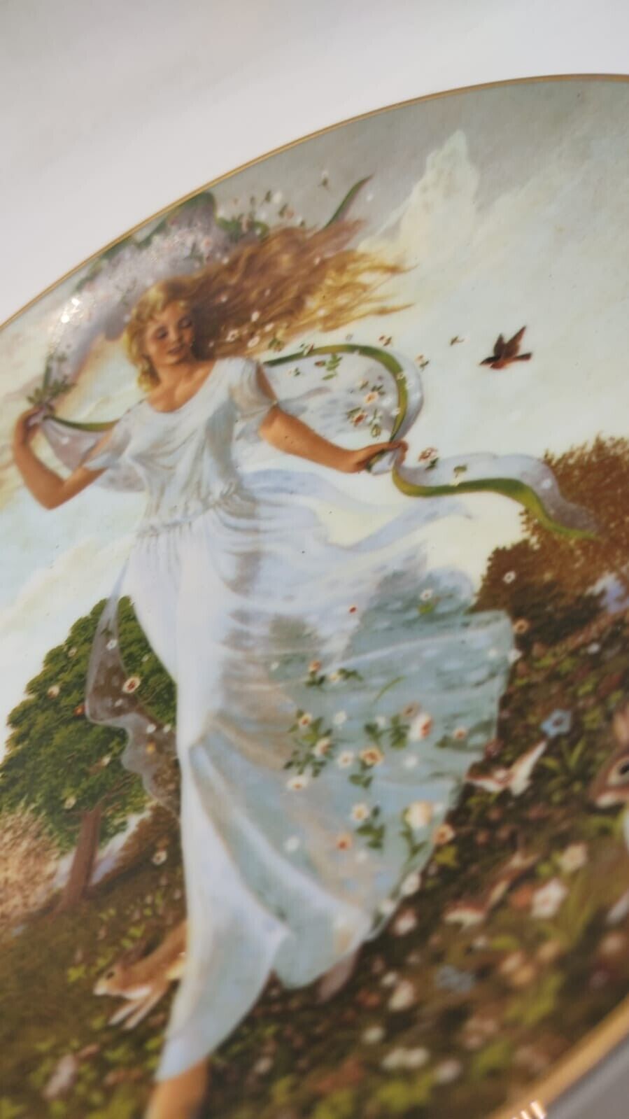 The Seasons by Charlotte Sternberg, Spring Guilded Edge Decorative Plate