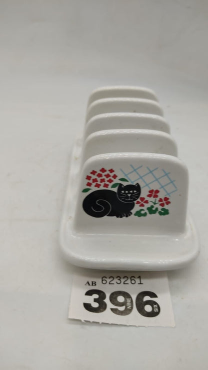 Sadler Black Cat Toast Rack Ceramic Vintage Retro Design Kawai Cute