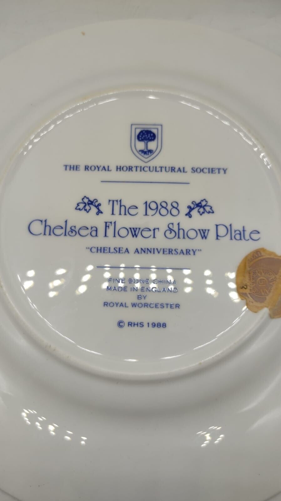 Chelsea Flower Show RHS Collectors Plate 1988 Collectors Plate, Vintage