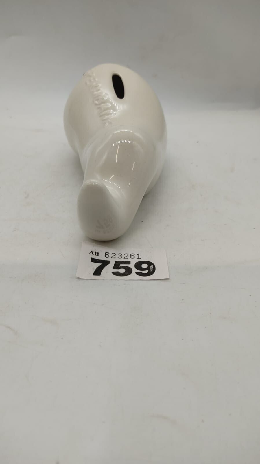 Ann Summers Pottery Sperm Bank Money Collectible Box Ceramic White, Vintage