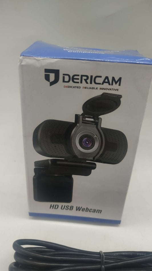 Dericam 1080p Webcam With Microphone USB, Webcam for Windows Mac OS