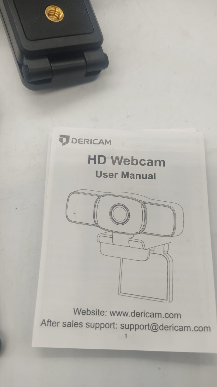 Dericam 1080p Webcam With Microphone USB, Webcam for Windows Mac OS