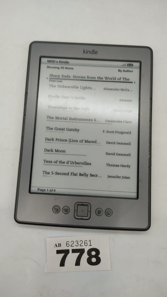 Amazon Kindle D01100 4th Generation Wi-Fi Tested Working. Device Only