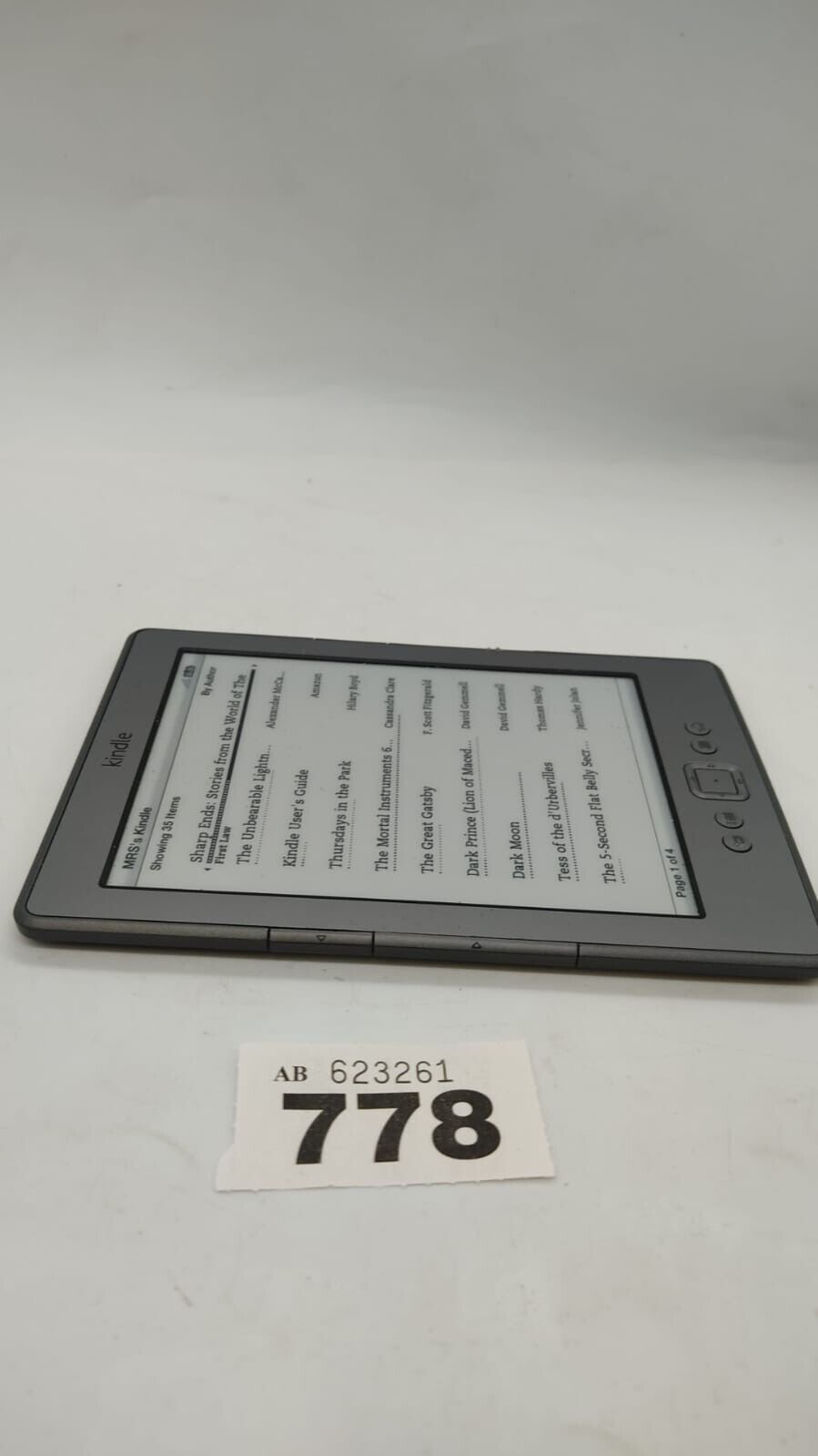 Amazon Kindle D01100 4th Generation Wi-Fi Tested Working. Device Only