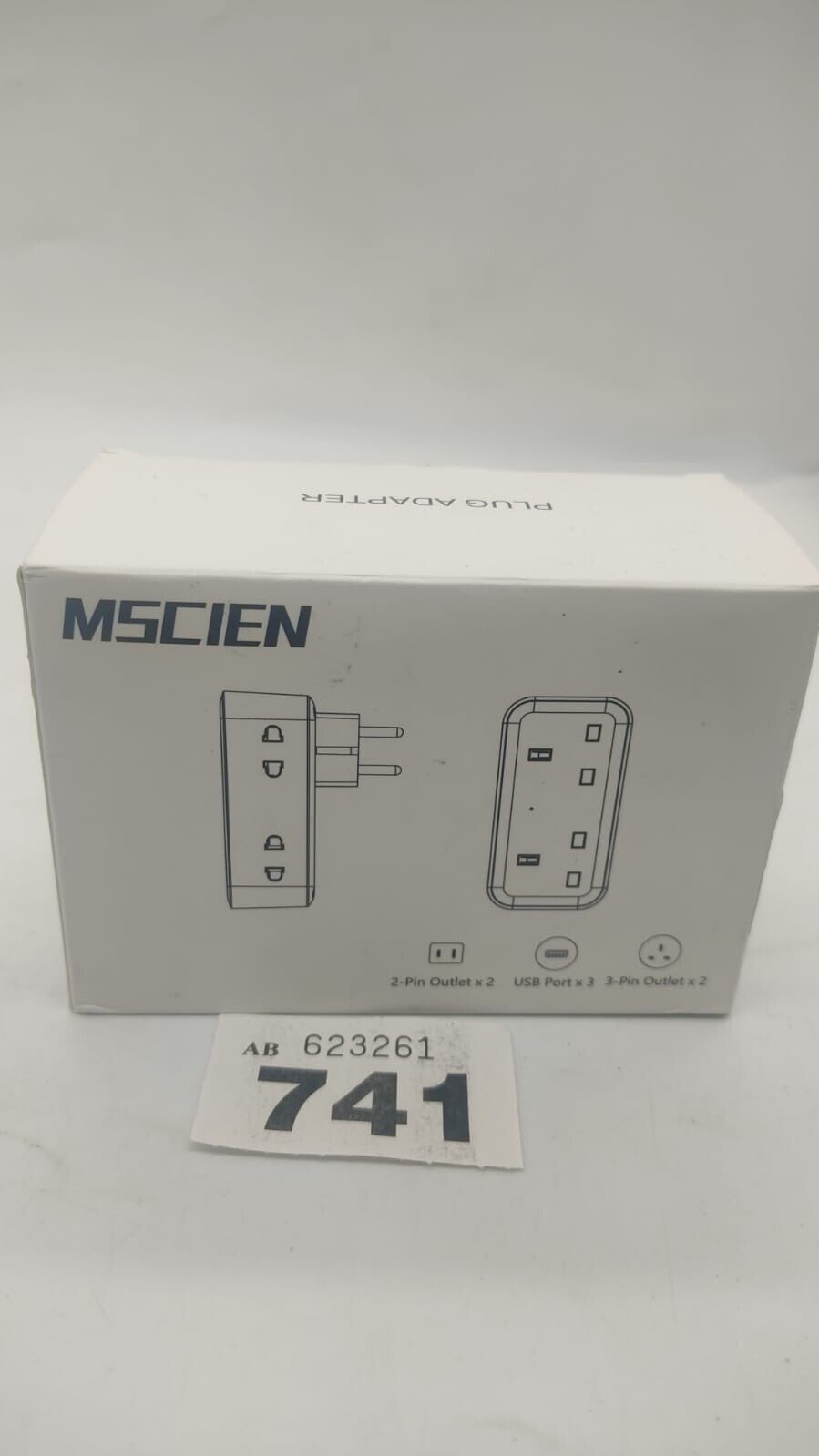 Mscien Multi Plug Extension Uk to Euro European Plug Adapter With 3x Usb. New