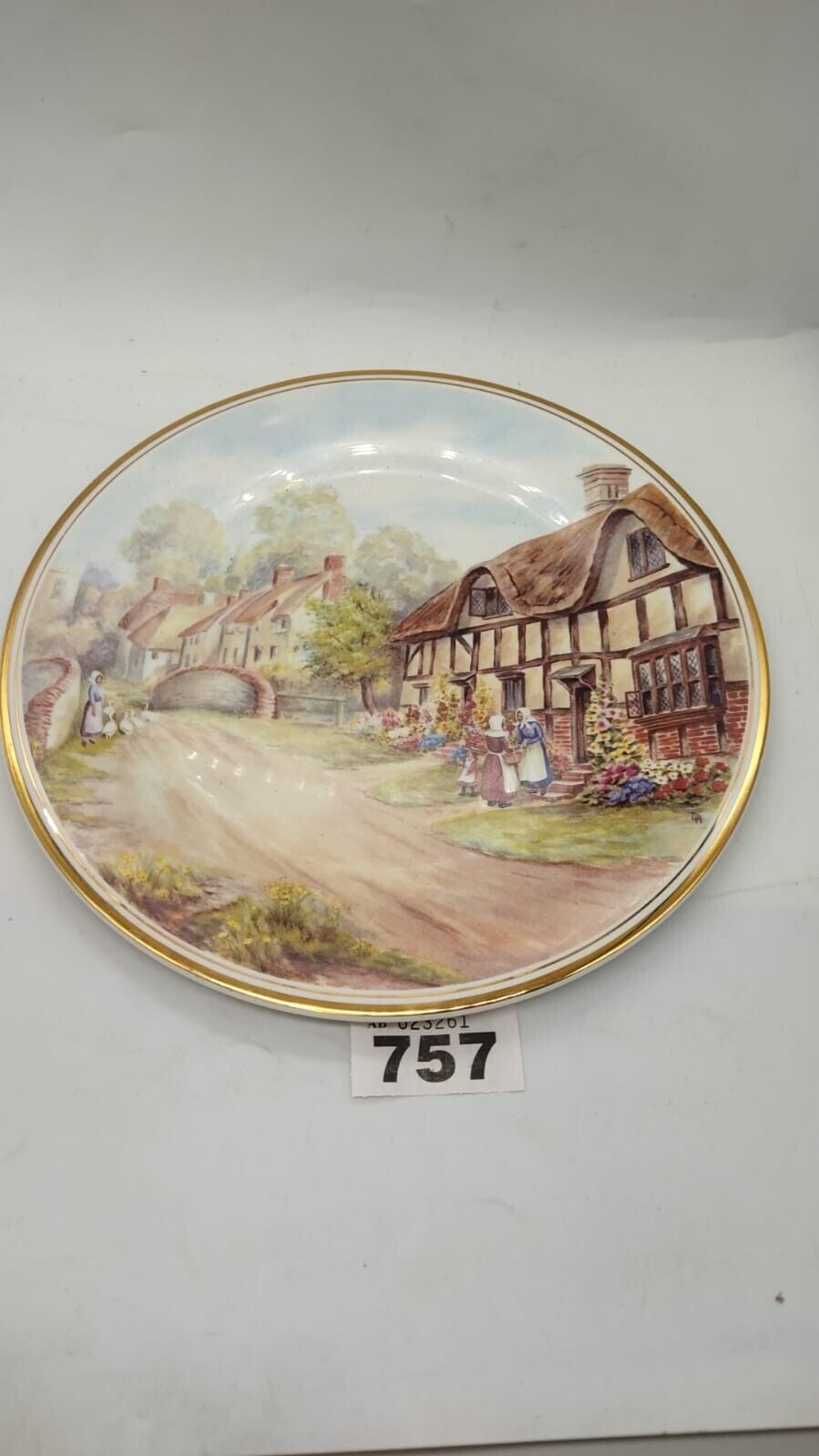 Royal Burlington Staffordshire Bone China Cottage Collection Plate, Vintage