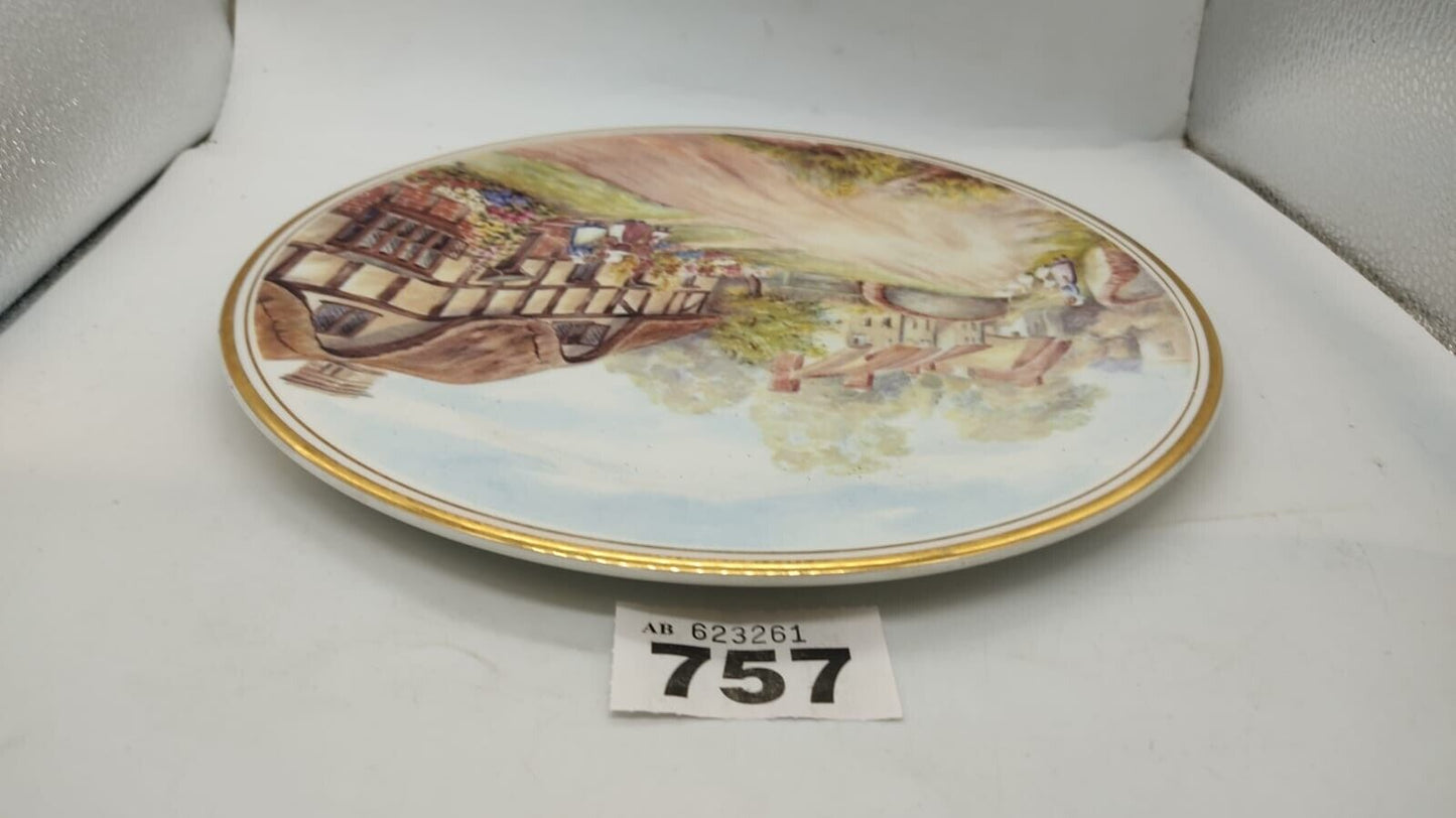 Royal Burlington Staffordshire Bone China Cottage Collection Plate, Vintage