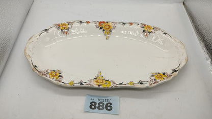 Alfred Meakin England, China Ceramic Serving Plate/ Dish Flowers, Vintage