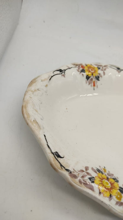 Alfred Meakin England, China Ceramic Serving Plate/ Dish Flowers, Vintage