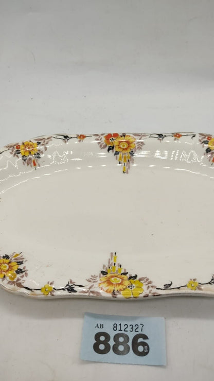 Alfred Meakin England, China Ceramic Serving Plate/ Dish Flowers, Vintage