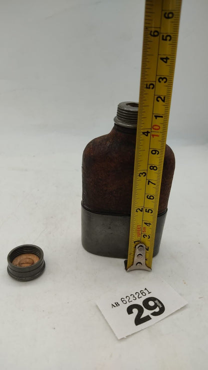 Vintage, Pewter & Leather Hip Flask Screw Top 100ml