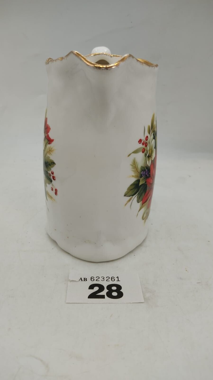 Staffordshire Fine Bone China Flower Design Pitcher, Vintage