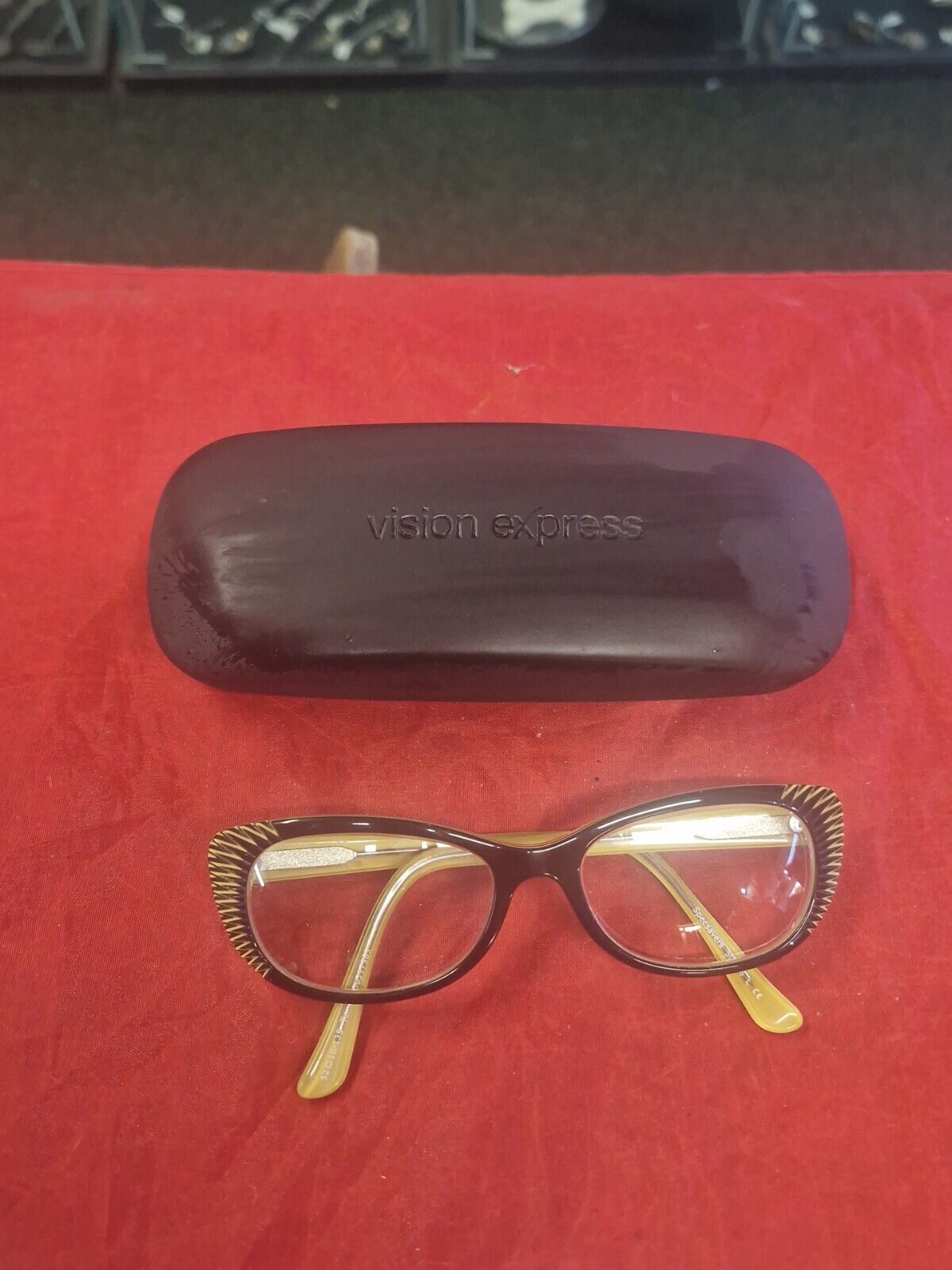 SPECSAVERS eyeglasses BLACK + YELLOW CAT EYE  glasses frame MOD: 30397989