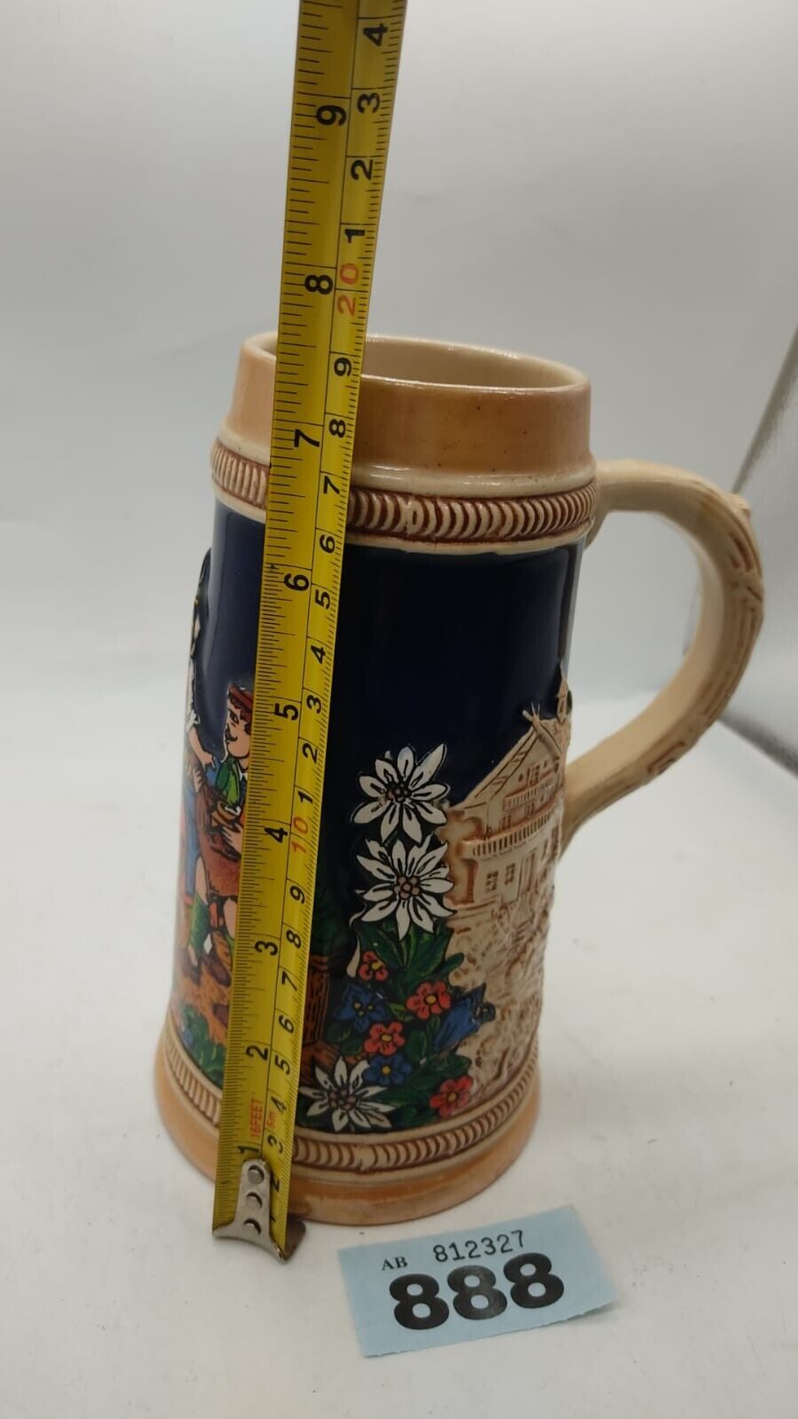 Large Beer Steins with Handle Ceramic, Made in West Germany - Vintage