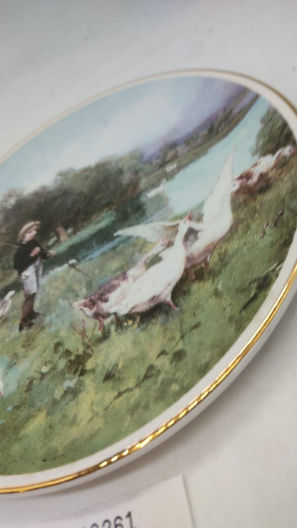 Royal Overhouse China Plate "Tending The Geese" by Luigi Chialiva